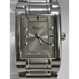 Kenneth Cole KC3540 silver gray dial date quartz men's watch, working
